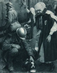 The Poilu, the puppy and the Red-Cross Worker, illustration from 